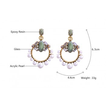 KISS ME New Statement Earrings 2017 Christmas Hot Sale Geometric Simulated Pearls Jewelry Big Earrings
