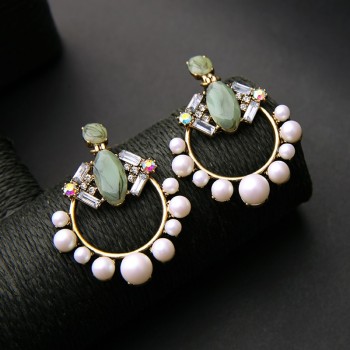 KISS ME New Statement Earrings 2017 Christmas Hot Sale Geometric Simulated Pearls Jewelry Big Earrings