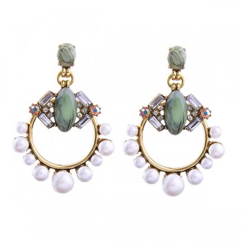 KISS ME New Statement Earrings 2017 Christmas Hot Sale Geometric Simulated Pearls Jewelry Big Earrings