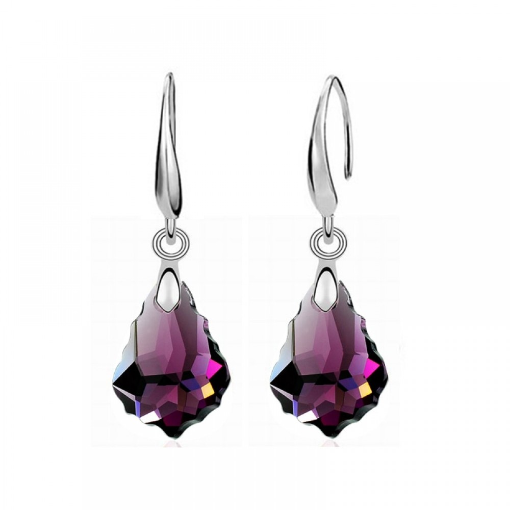 6 Colors Fashion Long Earring Classic Maple Leaves Crystal Drop Earrings For Women Geometric Girls Party Jewelry Birthday Gifts