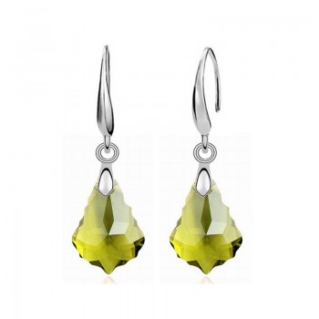 6 Colors Fashion Long Earring Classic Maple Leaves Crystal Drop Earrings For Women Geometric Girls Party Jewelry Birthday Gifts