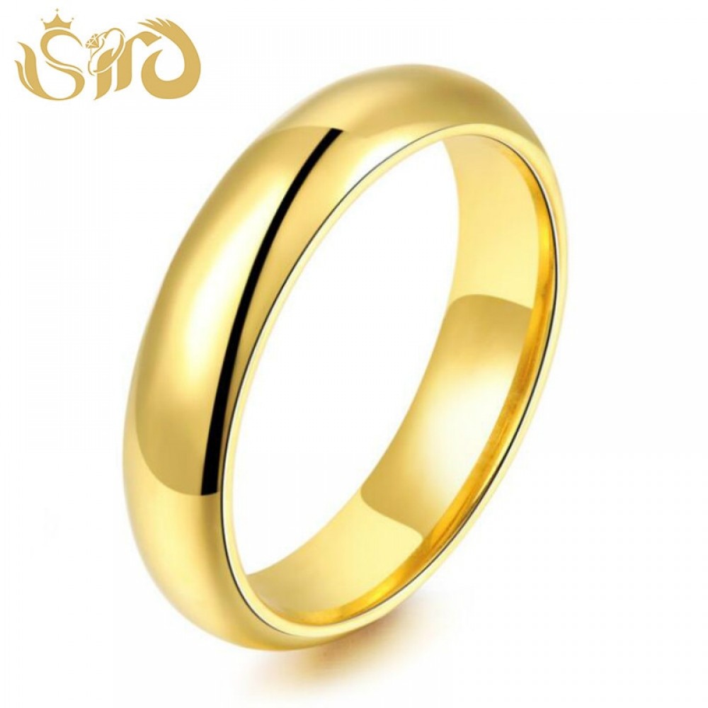 Simple 4MM Round Smooth Titanium Steel Rings Women Men Fashion Finger Ring Drop Shipping Gold amp; Silver amp; Black Color Ring