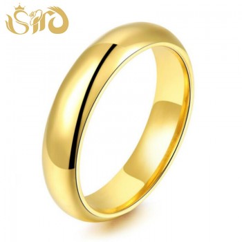 Simple 4MM Round Smooth Titanium Steel Rings Women Men Fashion Finger Ring Drop Shipping Gold amp; Silver amp; Black Color Ring