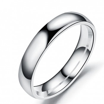 Simple 4MM Round Smooth Titanium Steel Rings Women Men Fashion Finger Ring Drop Shipping Gold amp; Silver amp; Black Color Ring
