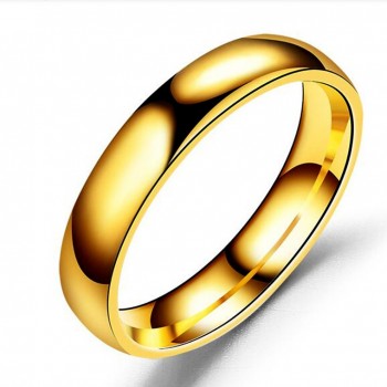 Simple 4MM Round Smooth Titanium Steel Rings Women Men Fashion Finger Ring Drop Shipping Gold amp; Silver amp; Black Color Ring
