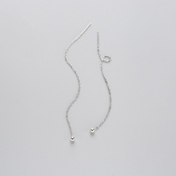 INZATT Minimalist 925 Sterling Silver Dangle Drop Earrings Fine Jewelry Glossy Bead Long Tassel Metal Chain Pendientes 2018 Gift