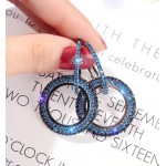 2019 NEW 925 silver needle rhinestone circle crystal from Swarovski long Woman temperament personality wild earrings