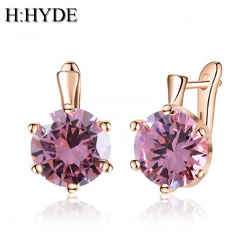 H:HYDE New Arrival Fashion Green Blue Crystal Earrings For Women Girls Vintage Drop Earrings Statement Wedding Jewelry Wholesale