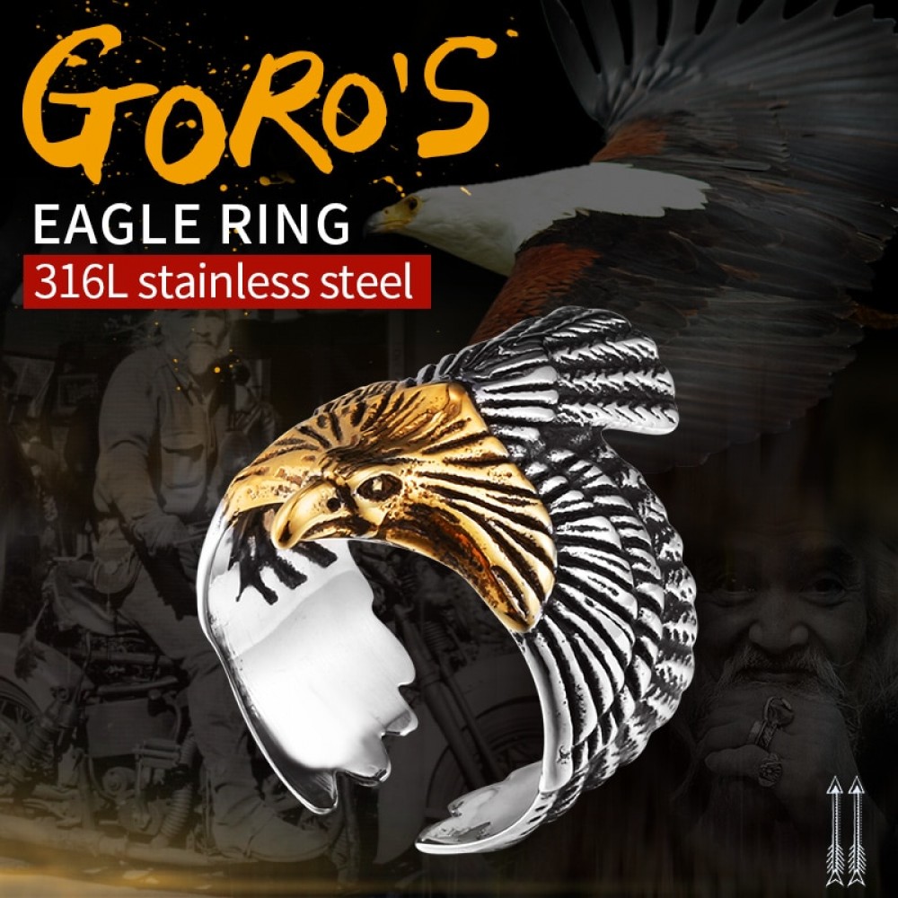 BEIER New Unique Jewelry Stainless Steel Biker Eagle Ring Mans High Quality USA Free Animal Jewerly BR8-299