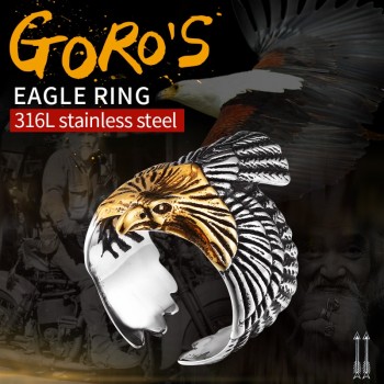 BEIER New Unique Jewelry Stainless Steel Biker Eagle Ring Mans High Quality USA Free Animal Jewerly BR8-299