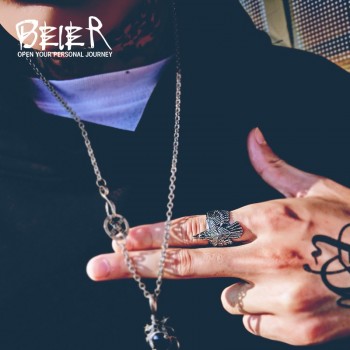 BEIER New Unique Jewelry Stainless Steel Biker Eagle Ring Mans High Quality USA Free Animal Jewerly BR8-299