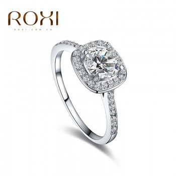 2018 ROXI Brand Anillos Fashion Jewelry Rings for Women White Rose Gold Color Zirconia Environmental Rhinestone Wedding Rings