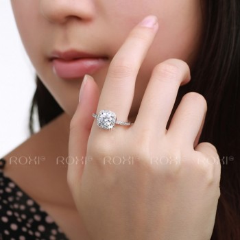 2018 ROXI Brand Anillos Fashion Jewelry Rings for Women White Rose Gold Color Zirconia Environmental Rhinestone Wedding Rings
