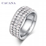 CACANA Titanium Stainless Steel Rings For Women Fashion Jewelry Wholesale NO.R120