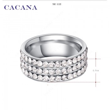 CACANA Titanium Stainless Steel Rings For Women Fashion Jewelry Wholesale NO.R120