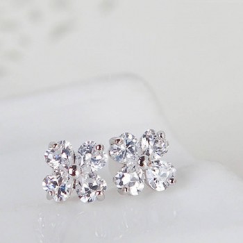 925 Sterling Silver Purple Amethyst Stud Earrings Women  For Gift Hot Sale 2018 New Trendy Party Fine cubic zirconia turquoise