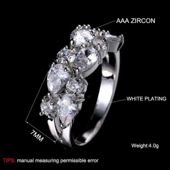 LXOEN Fashion Mona Lisa Silver Color Engagement Ring AAA Zircon Wedding Rings for Women Crystal Jewelry Accessories anillos