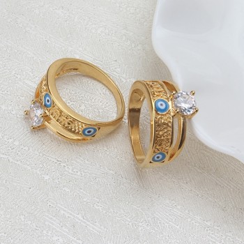EVIL EYE new fashion gold Evil eye Rings with blue eye ring new jewelry Luxury adjustable ring CZ for women Ring jewelry gift