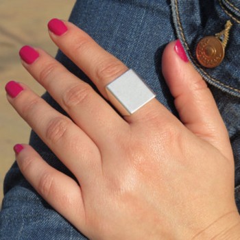 Stylish Wide Ring Women Punk Rock Simple Gold Silver Square Gift Finger Ring Fashion fine jewelry mulheres anel R90