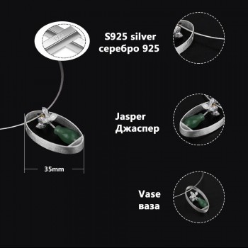 LARGERLOF 925 Sterling Silver Necklaces amp; Pendants Women Fine Jewelry Chalcedony Necklaces  PD47014