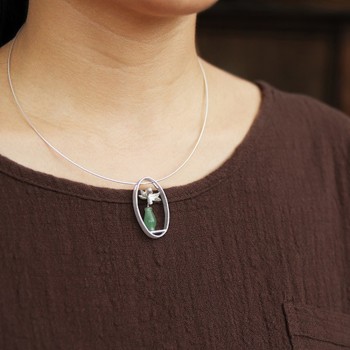 LARGERLOF 925 Sterling Silver Necklaces amp; Pendants Women Fine Jewelry Chalcedony Necklaces  PD47014
