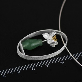 LARGERLOF 925 Sterling Silver Necklaces amp; Pendants Women Fine Jewelry Chalcedony Necklaces  PD47014