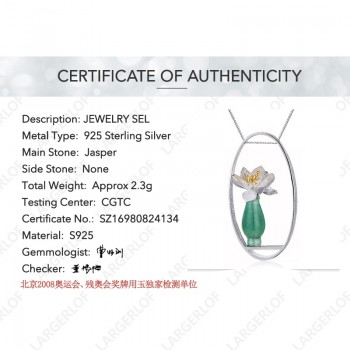 LARGERLOF 925 Sterling Silver Necklaces amp; Pendants Women Fine Jewelry Chalcedony Necklaces  PD47014