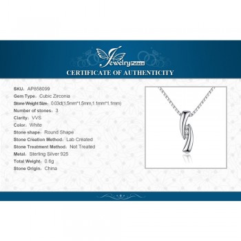 JewelryPalace 0.03ct Cubic Zirconia 3 stones Pendant Real 925 Sterling Silver Fashion Jewelry For Women Not Include A Chain