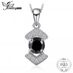 JewelryPalace Elegant Genuine Black Spinel Pendnat Necklace 925 Sterling Silver Fine Jewelry Bestfriend Gift Without Chain New