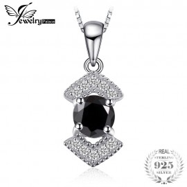 JewelryPalace Elegant Genuine Black Spinel Pendnat Necklace 925 Sterling Silver Fine Jewelry Bestfriend Gift Without Chain New