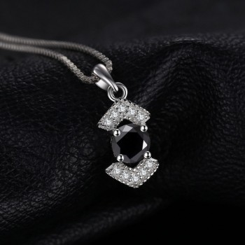 JewelryPalace Elegant Genuine Black Spinel Pendnat Necklace 925 Sterling Silver Fine Jewelry Bestfriend Gift Without Chain New