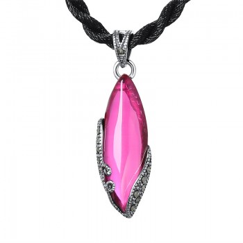 ZHJIASHUN Thai Silver Natural Chalcedony Garnet Pendants Necklaces For Women 925 Sterling Silver Jewelry Birthday Gifts