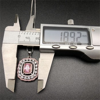 Pendants Necklaces Women S925 Sterling Silver Colorful Diamant Pink Topaz Temperament Elegant Necklace Set Fine Jewelry