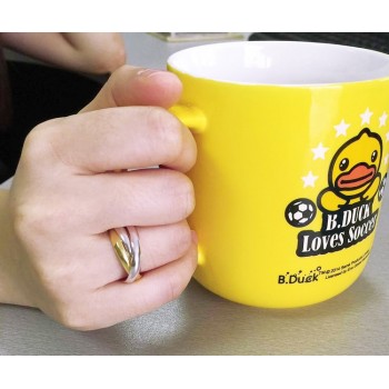 Personality gold silver 3 ring ring combination.Contracted solid 925 sterling silver ring woman.Charm jewelry fair maiden dance
