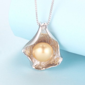 Cauuev genuine 100% Natural freshwater  Pearl Jewelry Hot Selling 925 Sterling Silver Pendant Necklace gift For Women Female Jew
