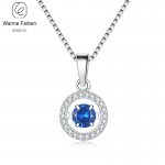 Warme Farben Crystal from Swarovski 925 Silver Pendant Necklaces Classic Circle Moving Necklaces Fine Jewelry Collares for Women