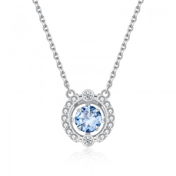 Warme Farben Crystal from Swarovski 925 Silver Pendant Necklaces Classic Circle Moving Necklaces Fine Jewelry Collares for Women