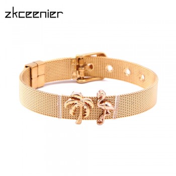 Fashion Rose Gold Color Stainless Steel Mesh Bracelet Set Gold Love Lock Charm Pandora Bracelet Bangle for Woman Jewelry Gifts