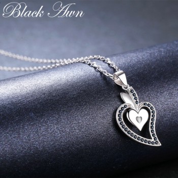Heart Romantic Arrive 925 Sterling Silver Fine Jewelry Trendy Flower Engagement necklaces amp; pendants for Women K007