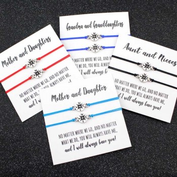 Make a Wish Dream Best Friends Thanksgiving Gift Grandma Granddaughters Aunt Niece Mother Daughters Compass Bracelets for Women