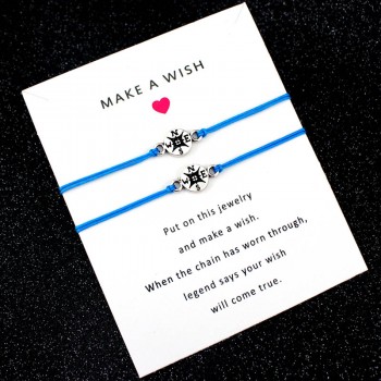 Make a Wish Dream Best Friends Thanksgiving Gift Grandma Granddaughters Aunt Niece Mother Daughters Compass Bracelets for Women