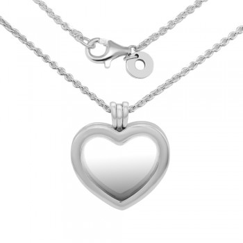 Sparkling Floating Heart Locket Necklaces With Pendant 100% 925 Sterling Silver Jewelry Free Shipping