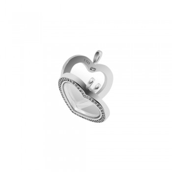 Sparkling Floating Heart Locket Necklaces With Pendant 100% 925 Sterling Silver Jewelry Free Shipping