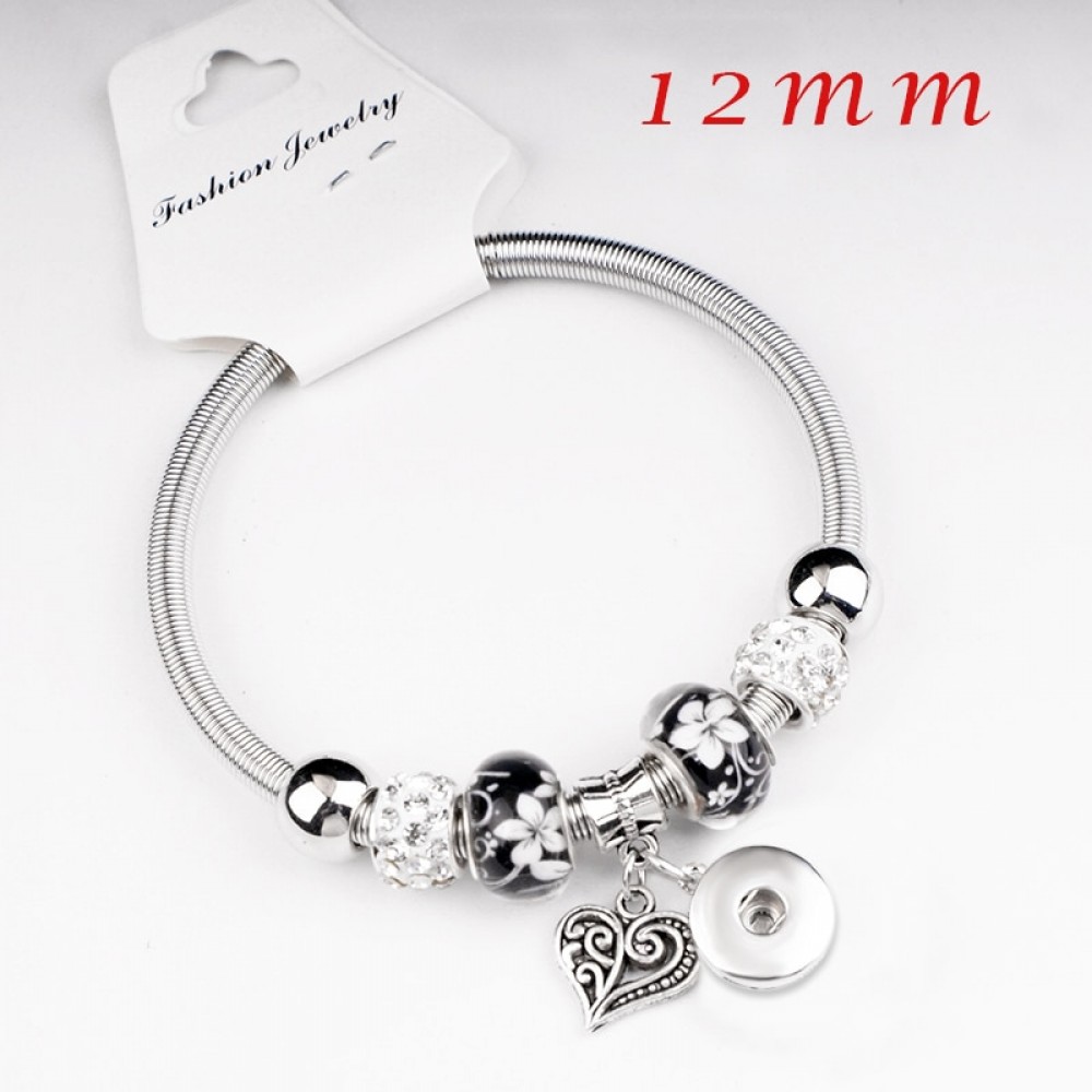 18mm   12mm   love crystal  dog best friend  angel  tree of life  snap button jewelry  Elastic  bracelet   BC5701