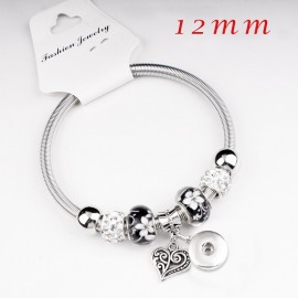 18mm   12mm   love crystal  dog best friend  angel  tree of life  snap button jewelry  Elastic  bracelet   BC5701