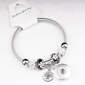 18mm   12mm   love crystal  dog best friend  angel  tree of life  snap button jewelry  Elastic  bracelet   BC5701