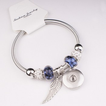 18mm   12mm   love crystal  dog best friend  angel  tree of life  snap button jewelry  Elastic  bracelet   BC5701