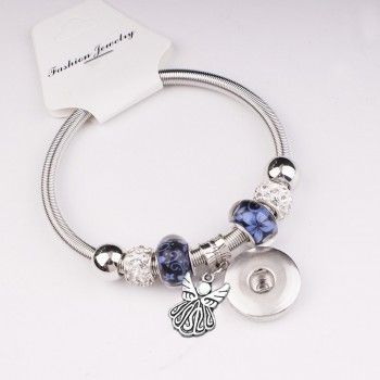18mm   12mm   love crystal  dog best friend  angel  tree of life  snap button jewelry  Elastic  bracelet   BC5701