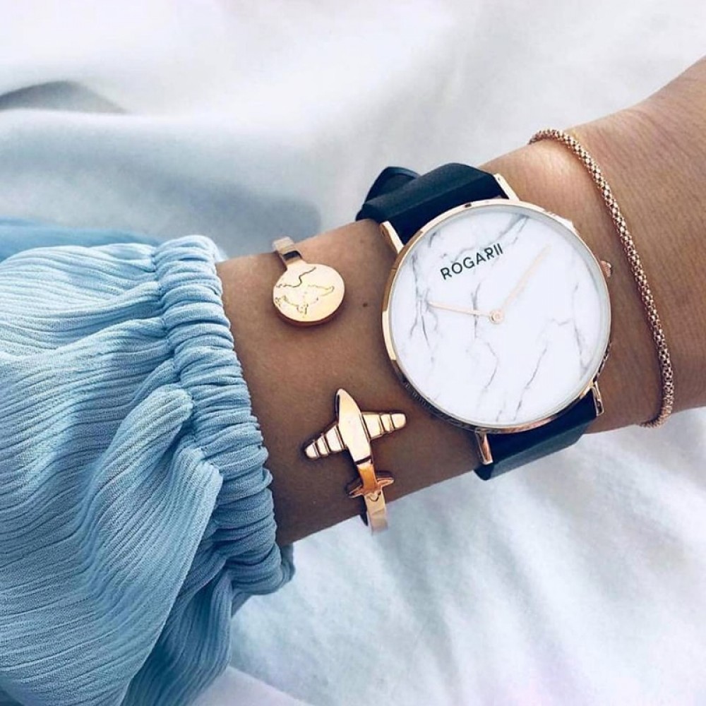 New Fashion Female Gold Color Bangle Bracelets For Women 2018 Personality Airplane Pattern Bracelet Set Jewelry Christmas Gifts