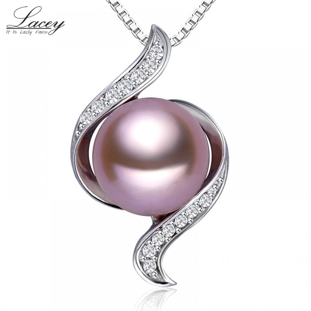 Natural freshwater pearl pendant necklace wedding for women,genuine pearl pendant silver 925 chain fine jewelry girl gifts